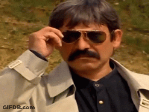 Man With Mustache And Sunglasses Adjusting Glasses GIF