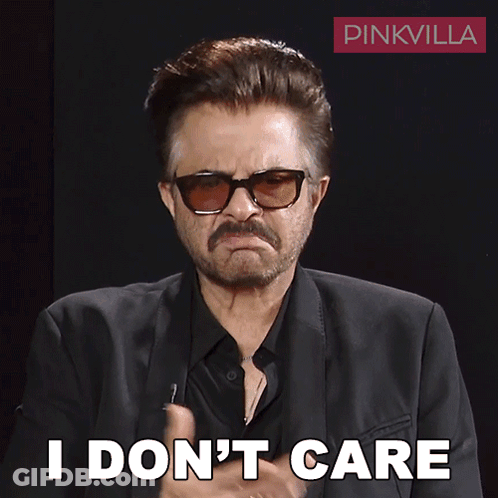 Man With Mustache And Sunglasses I Don't Care GIF