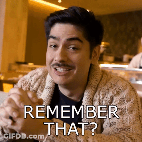 Man With Mustache And Sweater Says Remember That GIF