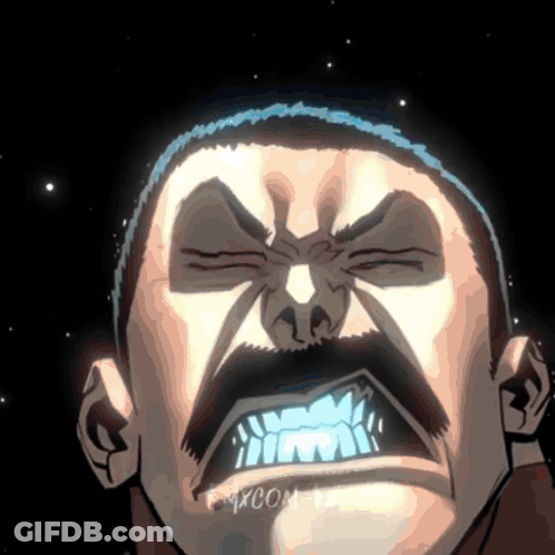 Man With Mustache And Teeth Saying Exxcom GIF