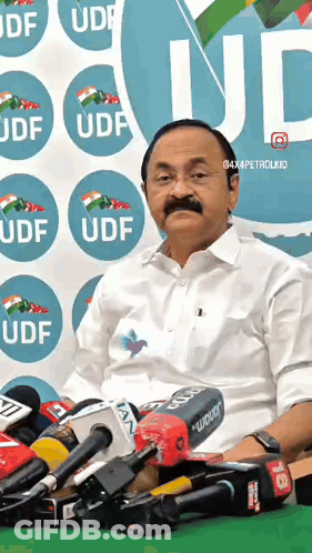Man With Mustache At Microphones UDF GIF