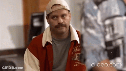 Man With Mustache, Baseball Cap, And Red Jacket GIF