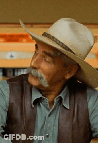 Man With Mustache Cowboy Hat Leather Vest GIF
