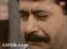 Man With Mustache Crying GIF