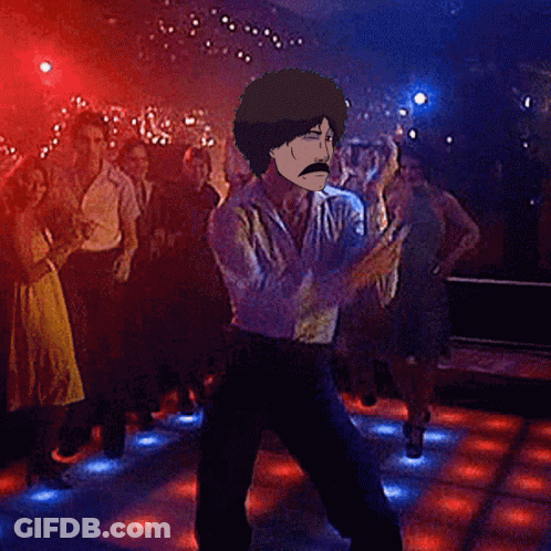 Man With Mustache Dancing For Crowd GIF