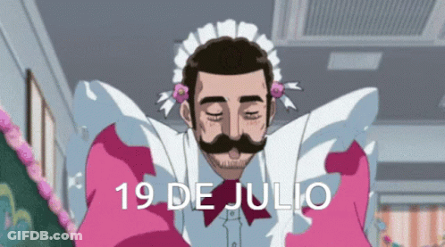 Man With Mustache Dressed As Maid GIF