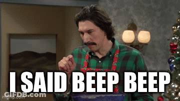 Man With Mustache Eating Says I Said Beep Beep GIF