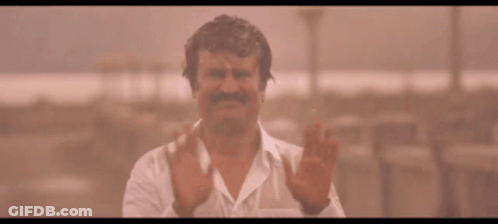 Man With Mustache Funny Face In Rain GIF