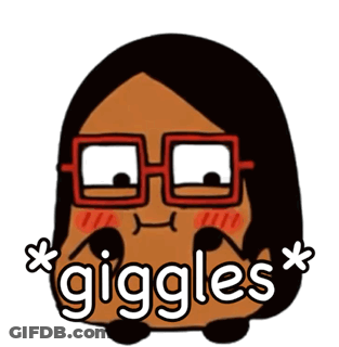 Man With Mustache Giggling In Front Of Woman Picture GIF