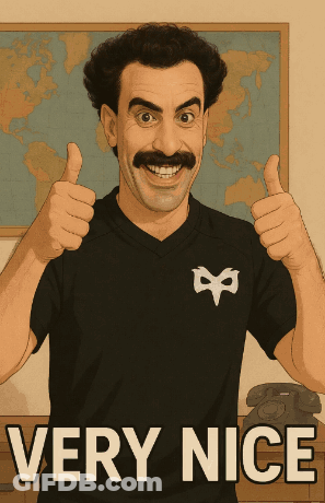 Man With Mustache Giving Thumbs Up Very Nice GIF