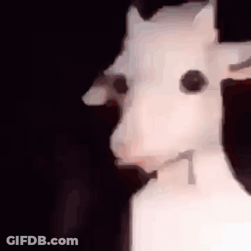 Man With Mustache Hands In Pockets In Room With Pictures GIF