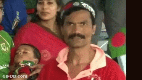Man With Mustache Holding Baby GIF