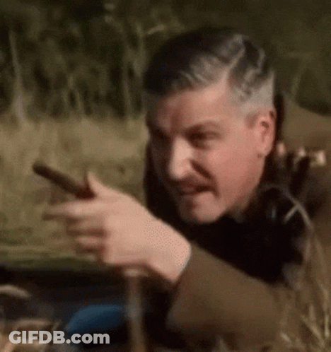 Man With Mustache Holding Cigar GIF