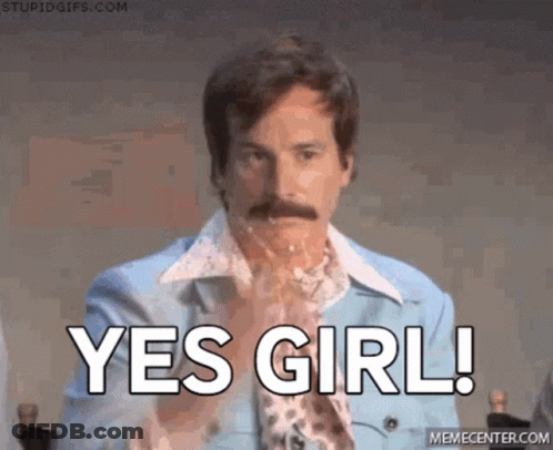 Man With Mustache Holding Glass Saying Yes Girl GIF