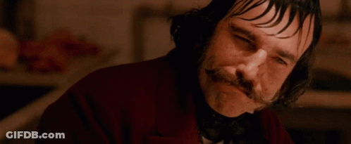 Man With Mustache Holding Knife GIF