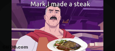 Man With Mustache Holding Plate Of Food GIF
