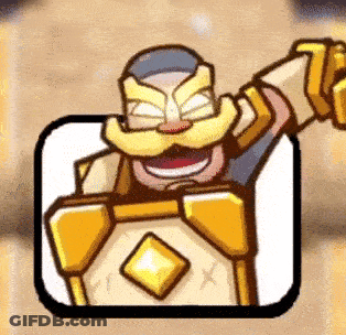 Man With Mustache Holding Shield And Sword GIF