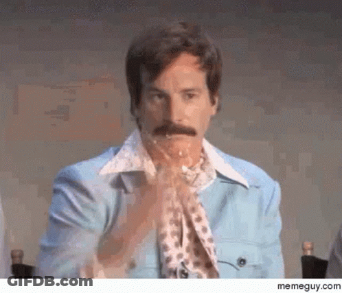 Man With Mustache In Blue Jacket And Scarf GIF