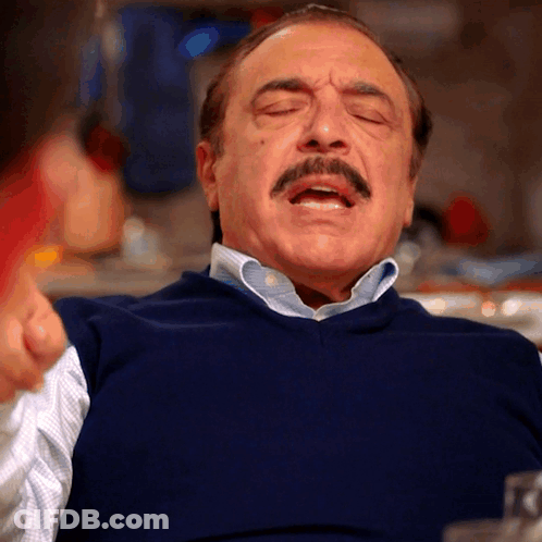 Man With Mustache In Blue Sweater Crying GIF