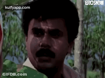 Man With Mustache In Forest GIF