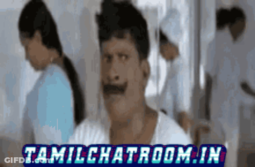 Man With Mustache In Front Of Tamilchatroom.in Banner GIF