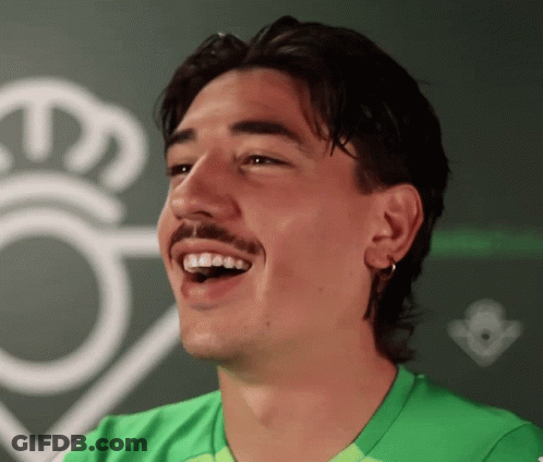 Man With Mustache In Green Shirt Smiling GIF