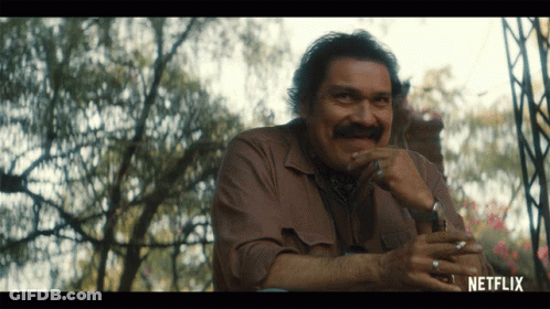 Man With Mustache In Netflix Shirt GIF
