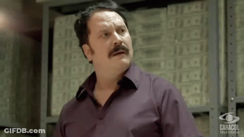 Man With Mustache In Purple Shirt GIF