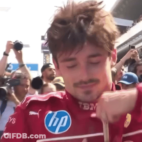 Man With Mustache In Red HP Shirt GIF