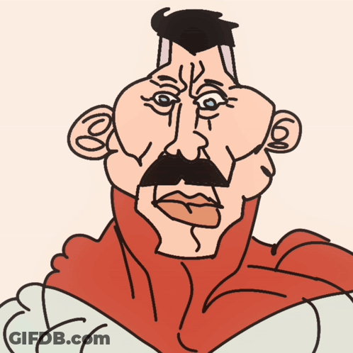 Man With Mustache In Red Shirt GIF