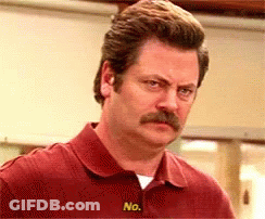 Man With Mustache In Red Shirt Saying No GIF