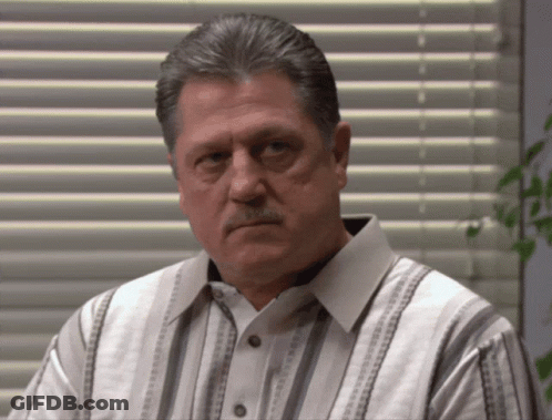 Man With Mustache In Striped Shirt GIF