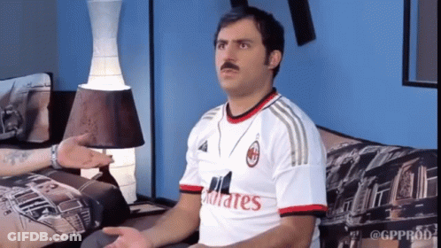 Man With Mustache In White Emirates Shirt GIF