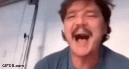 Man With Mustache Laughing GIF