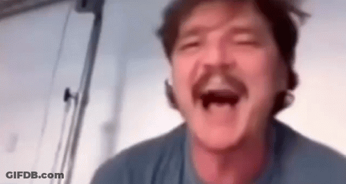 Man With Mustache Laughing Blurry Photo GIF