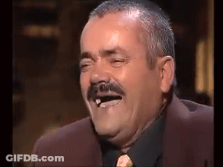 Man With Mustache Laughing Eyes Closed Mouth Open GIF