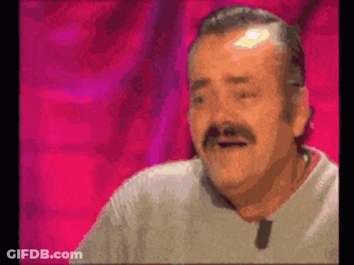 Man With Mustache Laughing Mouth Open GIF