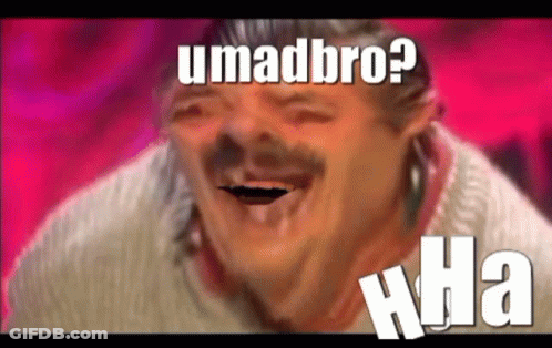 Man With Mustache Laughing Umadbro Aha GIF