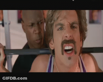 Man With Mustache Lifting Barbell GIF