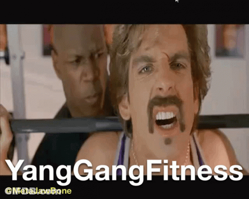 Man With Mustache Lifting Barbell Yanggangfitness GIF