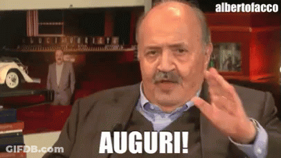 Man With Mustache Making Funny Face Auguri GIF