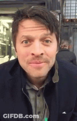 Man With Mustache Making Funny Face In Blue Jacket GIF