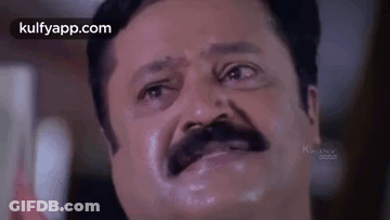 Man With Mustache Making Funny Face Looking Up GIF
