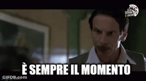 Man With Mustache Making Funny Face Saying E Sempre Il Momento GIF