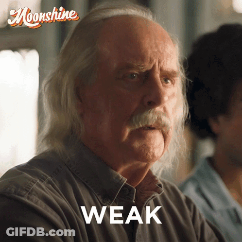 Man With Mustache Making Weak Face GIF