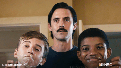 Man With Mustache Next To Two Boys #ThisIsUs GIF