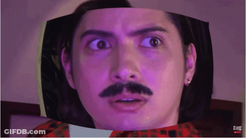 Man With Mustache On TV GIF