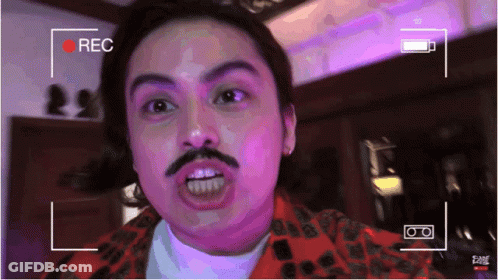 Man With Mustache Recording Video GIF