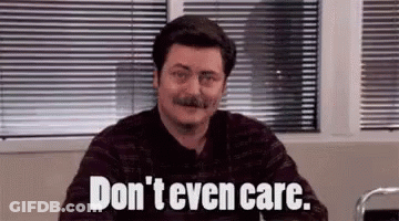 Man With Mustache Saying Dont Even Care GIF
