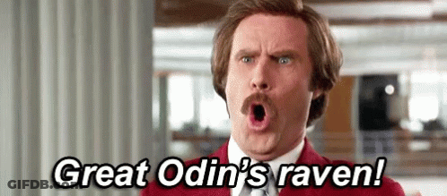 Man With Mustache Saying Great Odin's Raven GIF